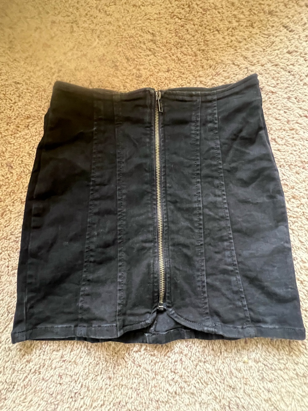 We The Free dark gray Front-Zip denim Mini Skirt